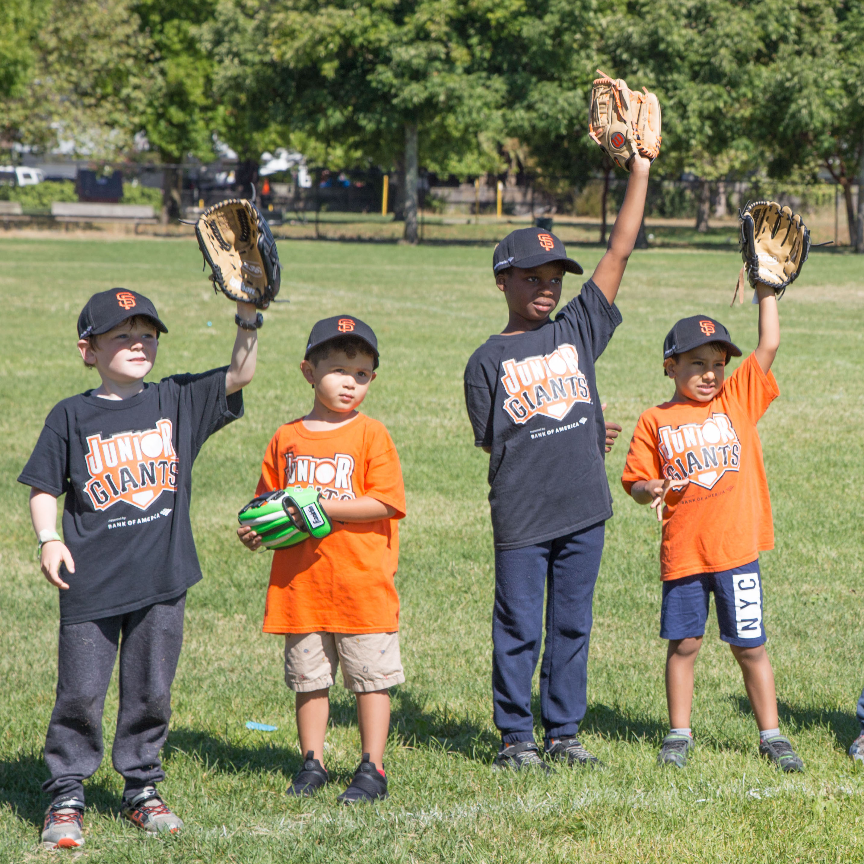 Some kids from Adam's Junior Giants Program in 2019